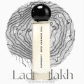 Laddakh 60ml Eau de Parfum by The Bombay Oud, showcased with a topographic mountain ring design, symbolizing its Himalayan inspiration.