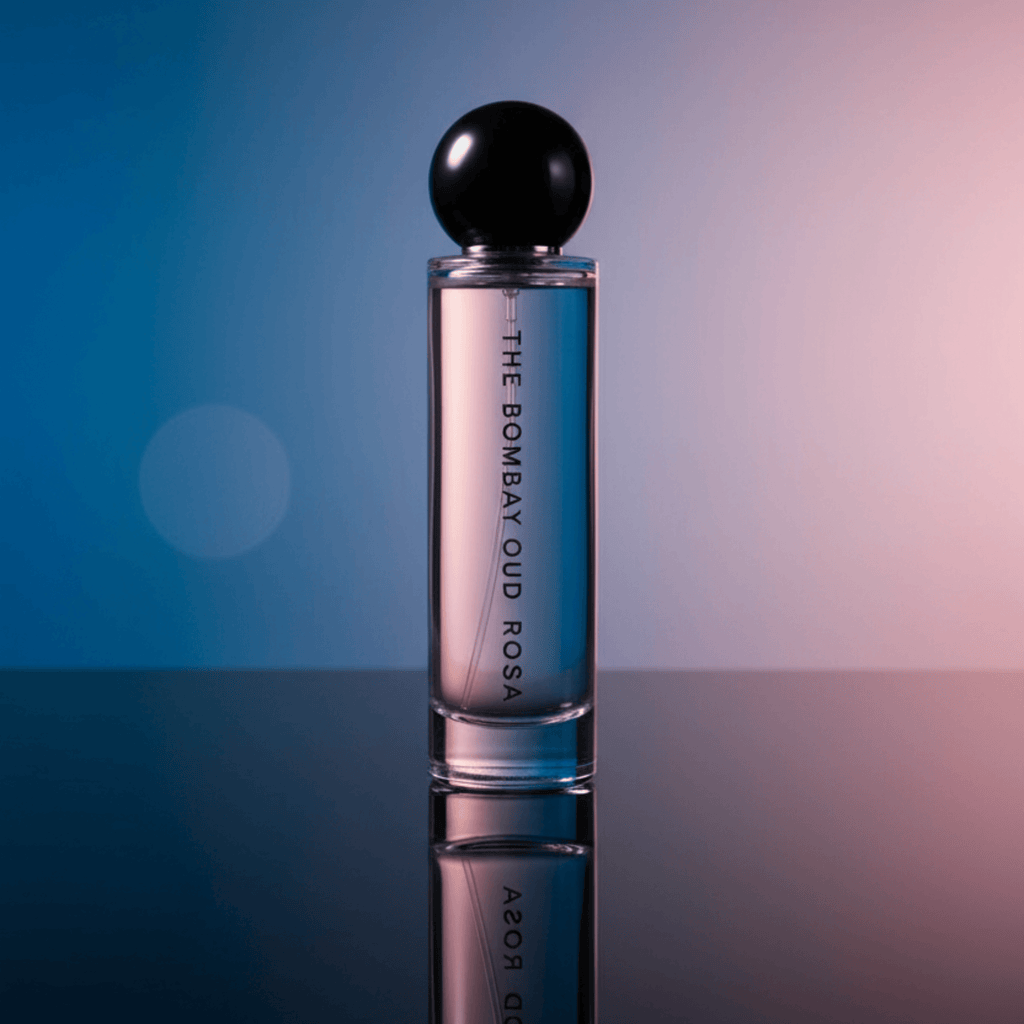 Rosa 60ml perfume bottle displayed against a gradient background, showcasing its elegant design and fresh rose-like rain fragrance appeal.