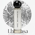 Lhasa 60ml perfume by The Bombay Oud in a sleek glass bottle with a black spherical cap, ideal for luxury fragrance lovers seeking mystique.