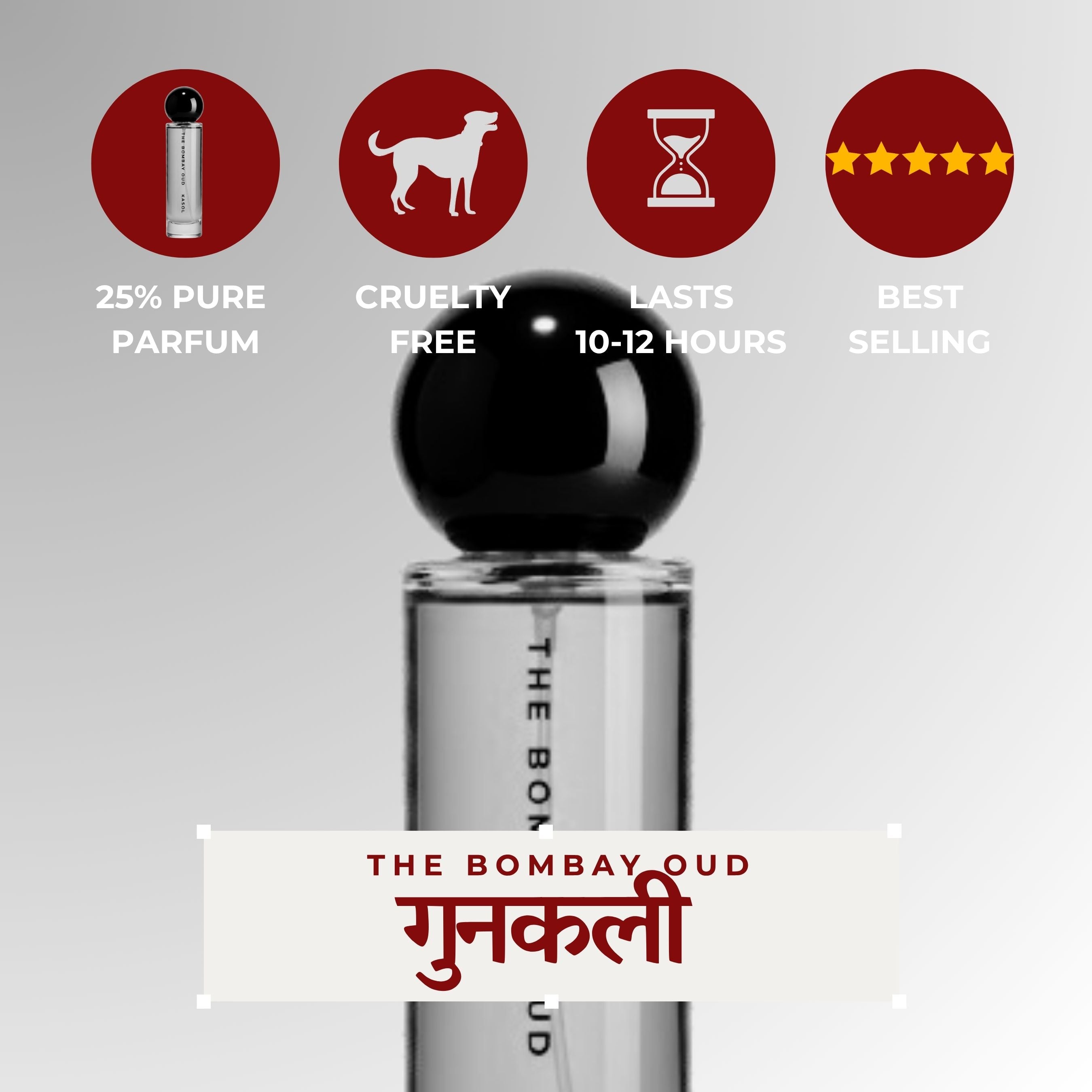 Gunkali 60ml perfume features 25% pure parfum, cruelty-free, long-lasting up to 12 hours, and top-rated in personal care category.