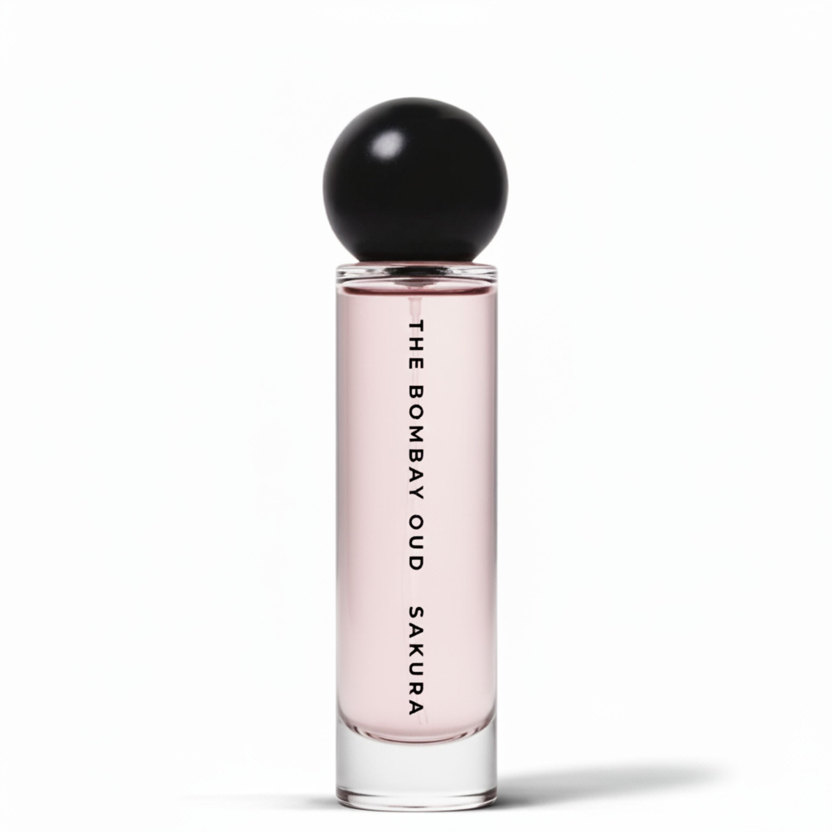 sakura 60ml eau de parfum in a sleek, minimalist glass bottle with black spherical cap, perfect for elegant personal care collections.